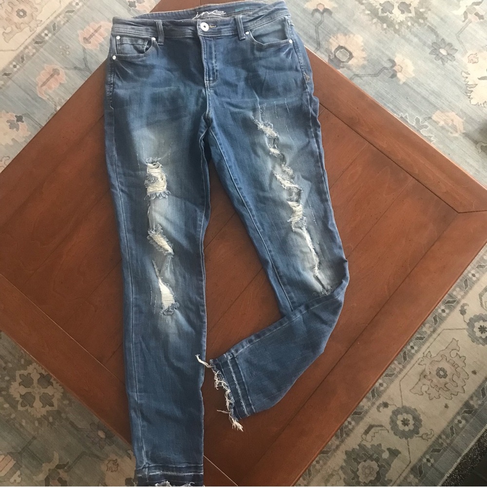 Inc Denim Distressed‎ Blue Women's Skinny Curvy Jeans